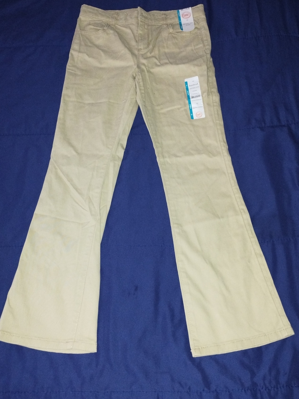 wonder nation Khaki Flare Pants - Light Tan Boot Cut